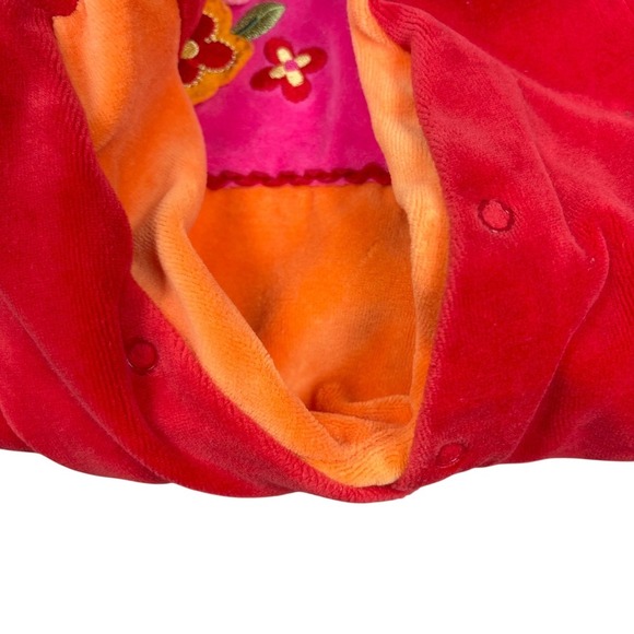 Little Me Baby Girl Velour Footie Pajamas Sleeper 6 Months Rainbow Floral - Picture 5 of 6